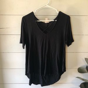 Mission high-low black top